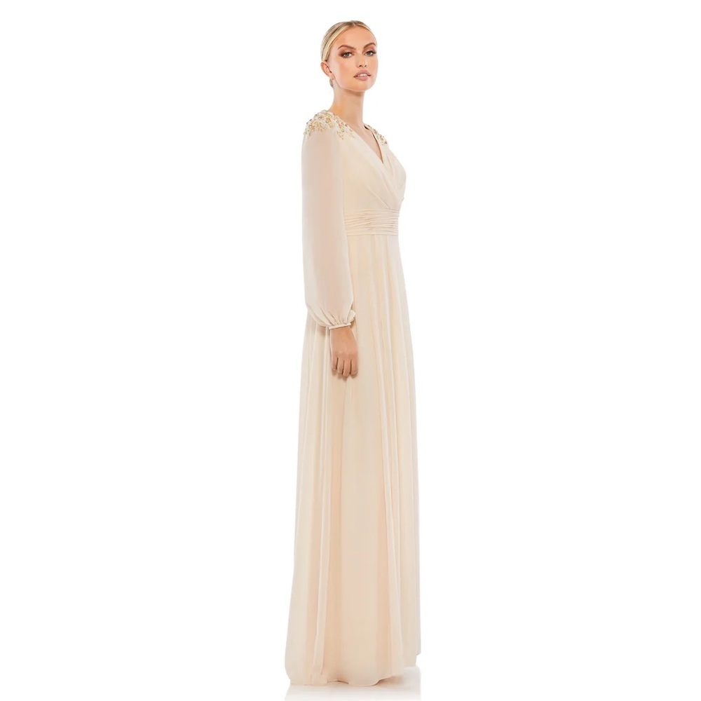 NWT MAC DUGGAL EMBELLISHED SHOULDER BLOUSON SLEEVE EVENING GOWN 55694 - Picture 5 of 5